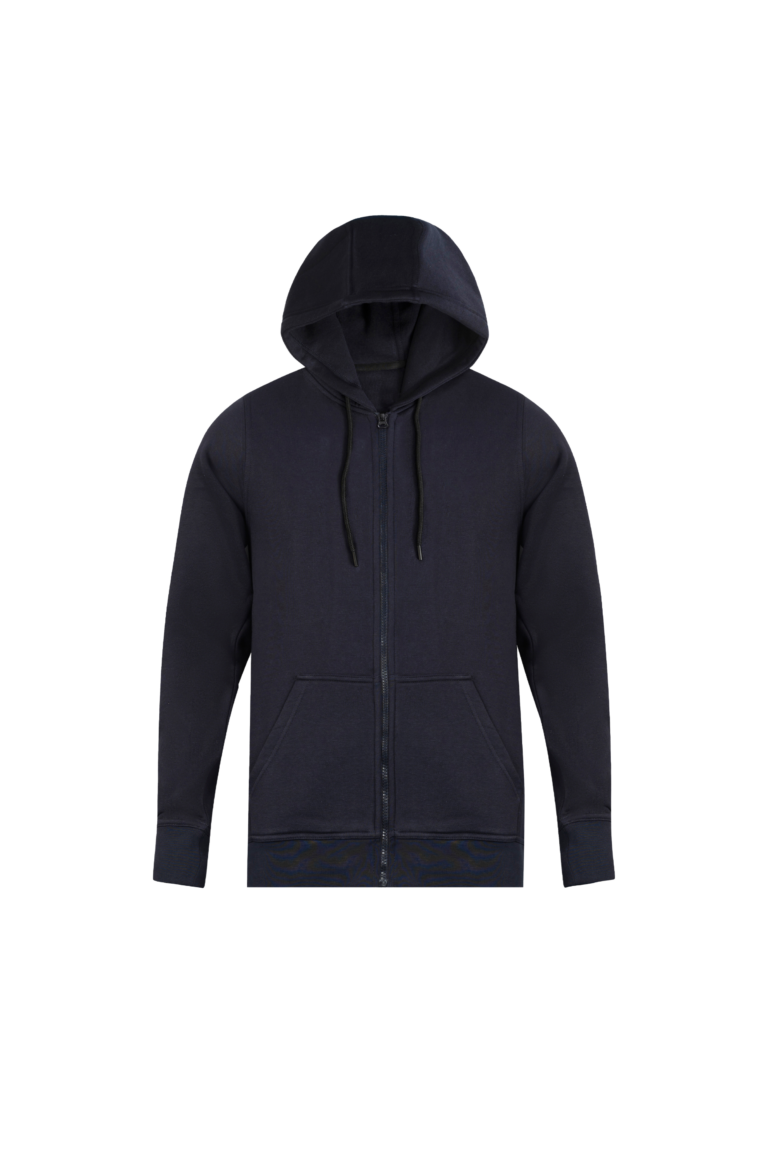 Zipper Hoodie-Navy Blue